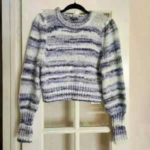 Wild Fable Women's Blue Comfy Cozy Crop Knit Chunky Fall Winter Sweater Medium